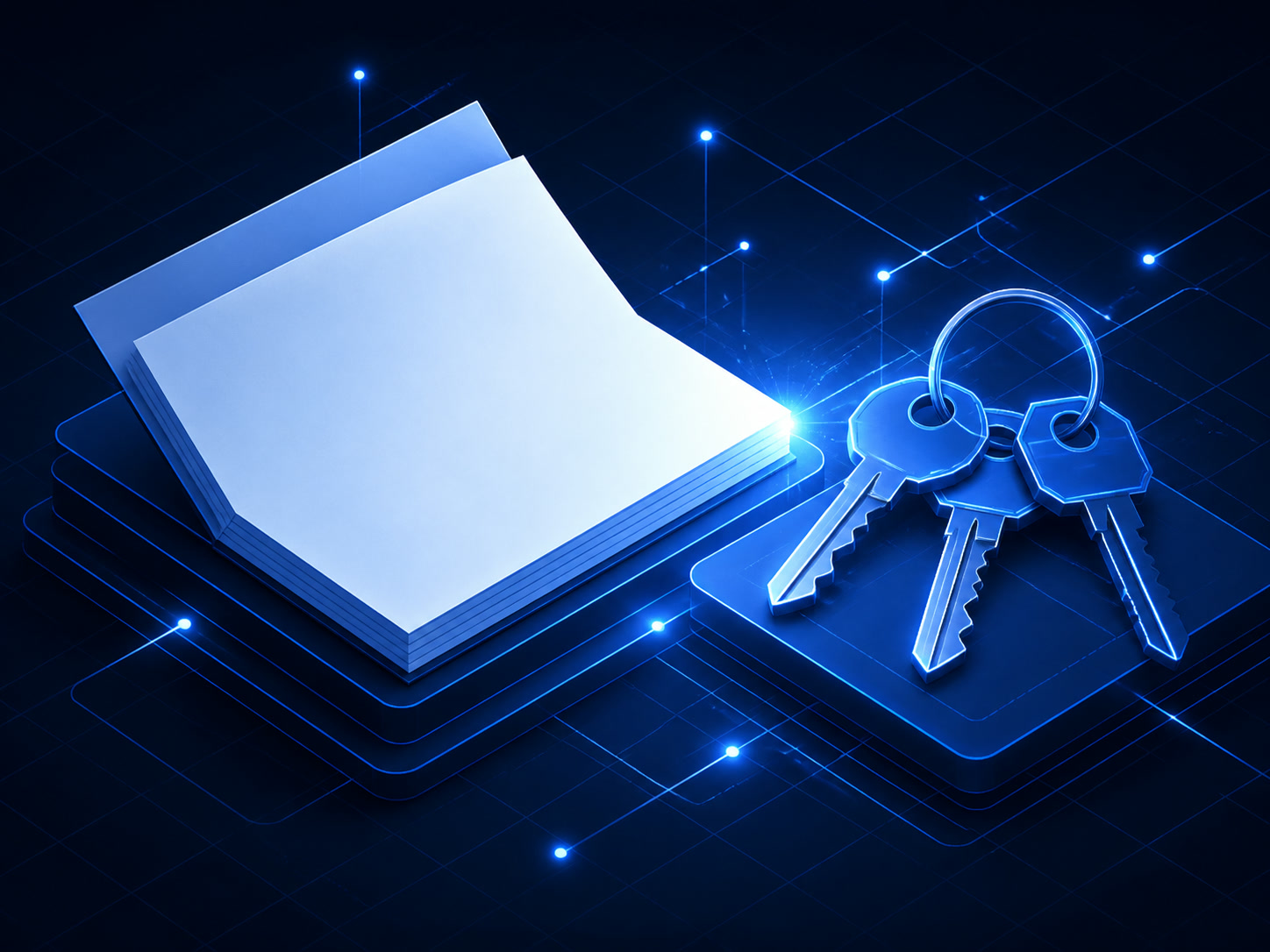 A short signed agreement lying open beside a set of keys.