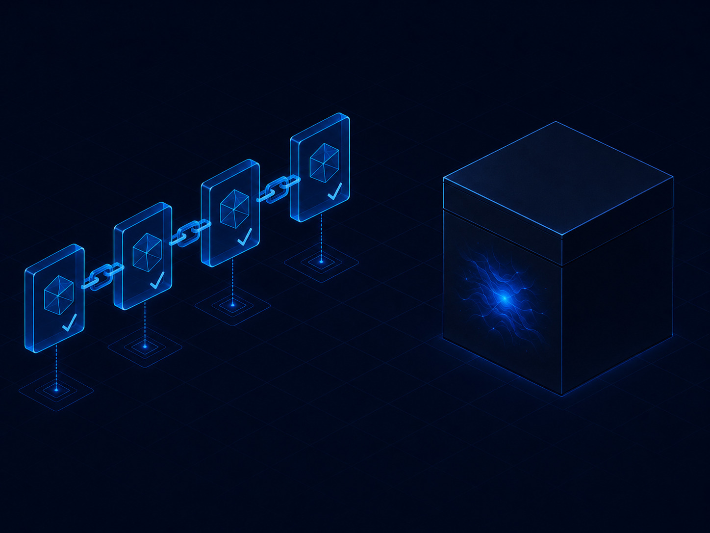 A clean audit trail versus a black box stamped with a mystery score, set side by side.