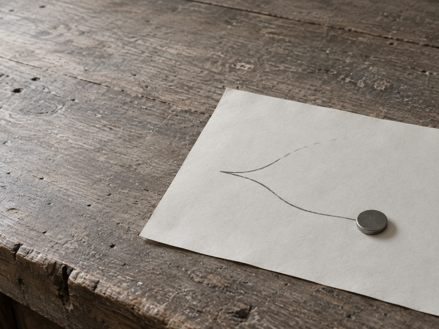 Two paths drawn on a sheet of paper, one ending in a small question mark and the other in a simple tick.