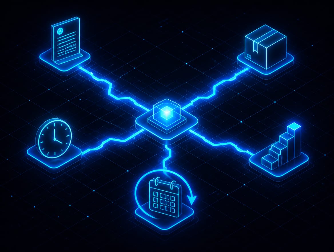 Four labeled routes flowing from a project into a fixed, hourly, phased, and monthly billing structure.