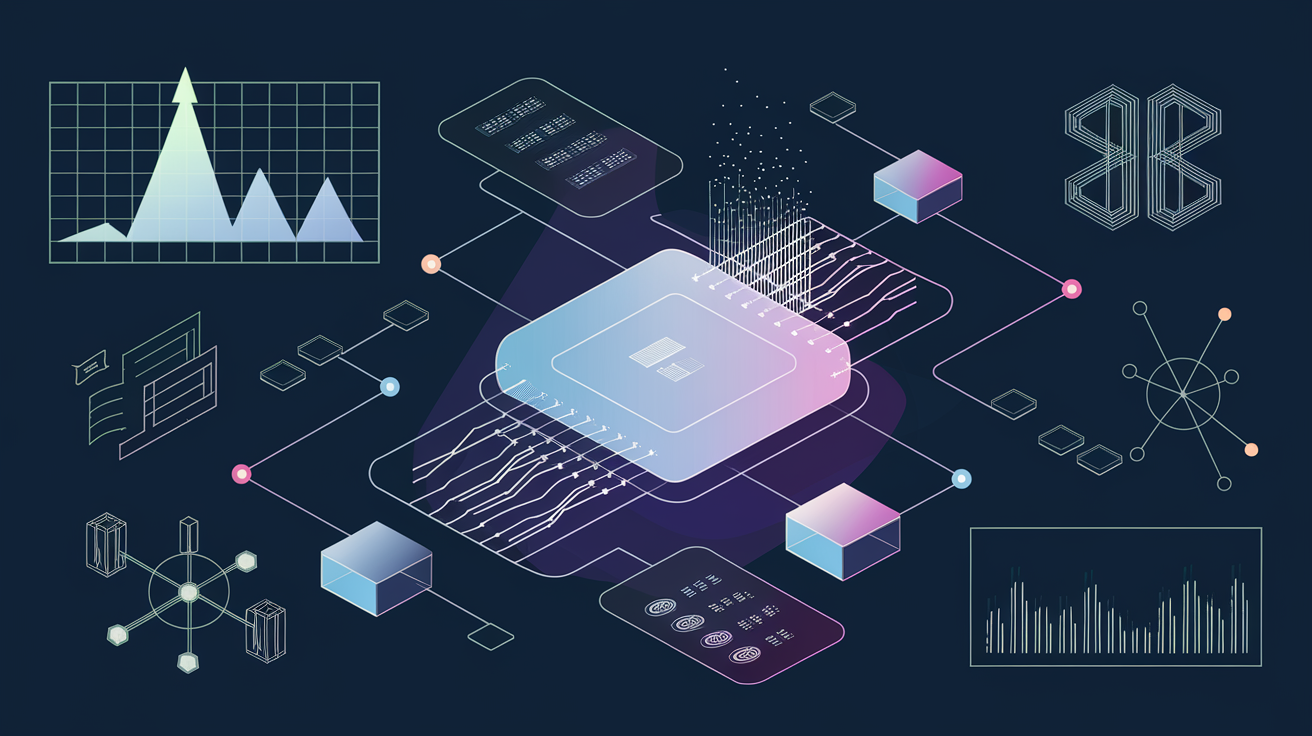 Data-driven predictive analytics dashboard illustrating AI-powered business intelligence and forecasting capabilities