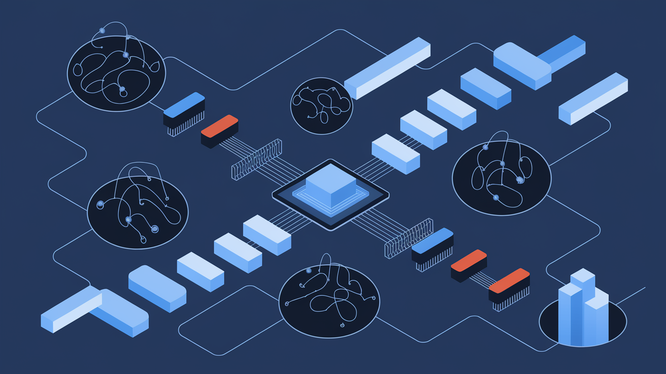 Comprehensive AI system integration diagram showing seamless connection between various business processes and intelligent automation