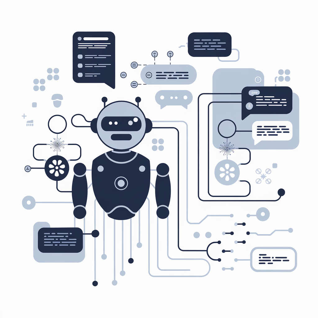 Advanced AI chatbot interface showcasing natural language processing and automated customer service capabilities