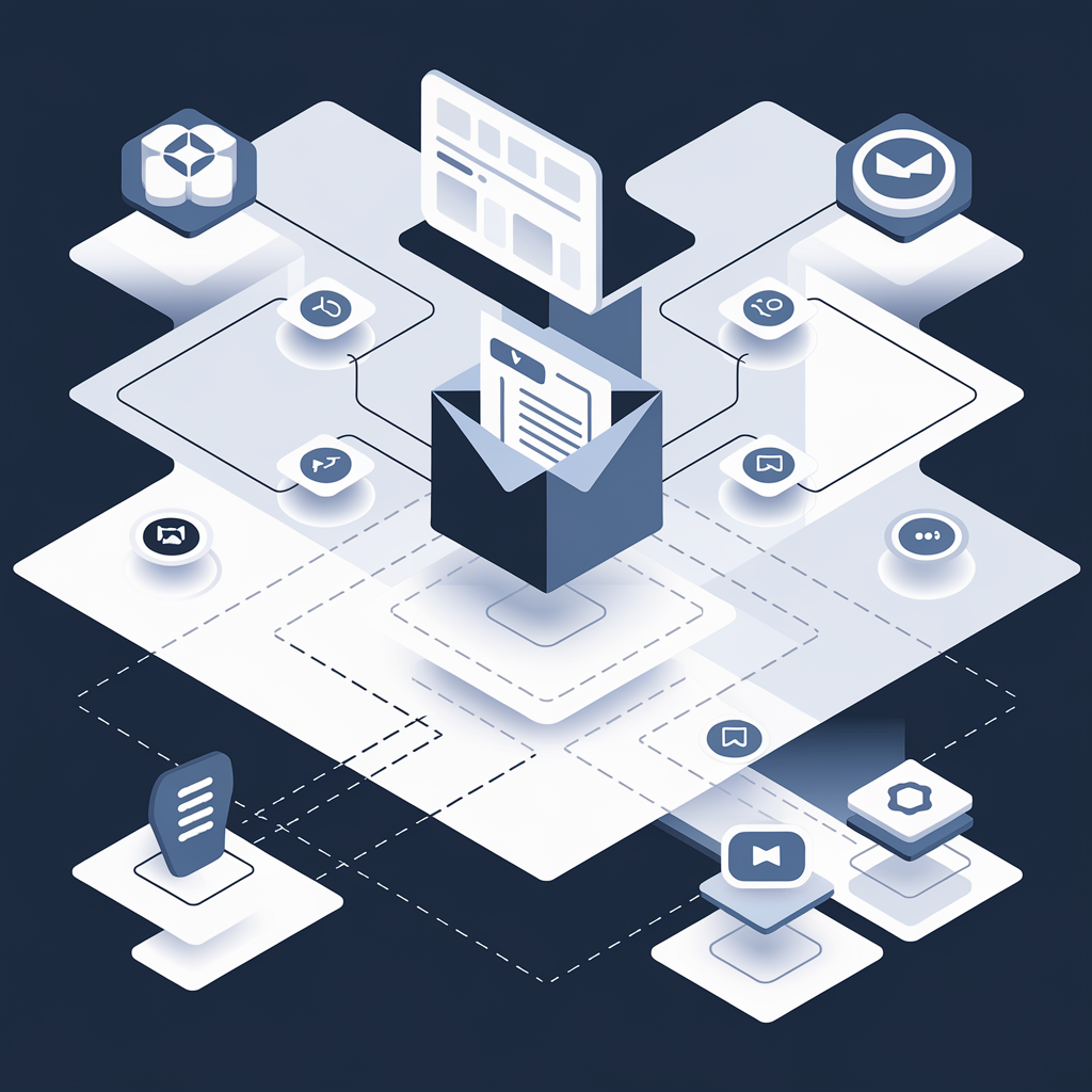 Modern corporate email campaign planning interface showing strategic workflow and campaign elements