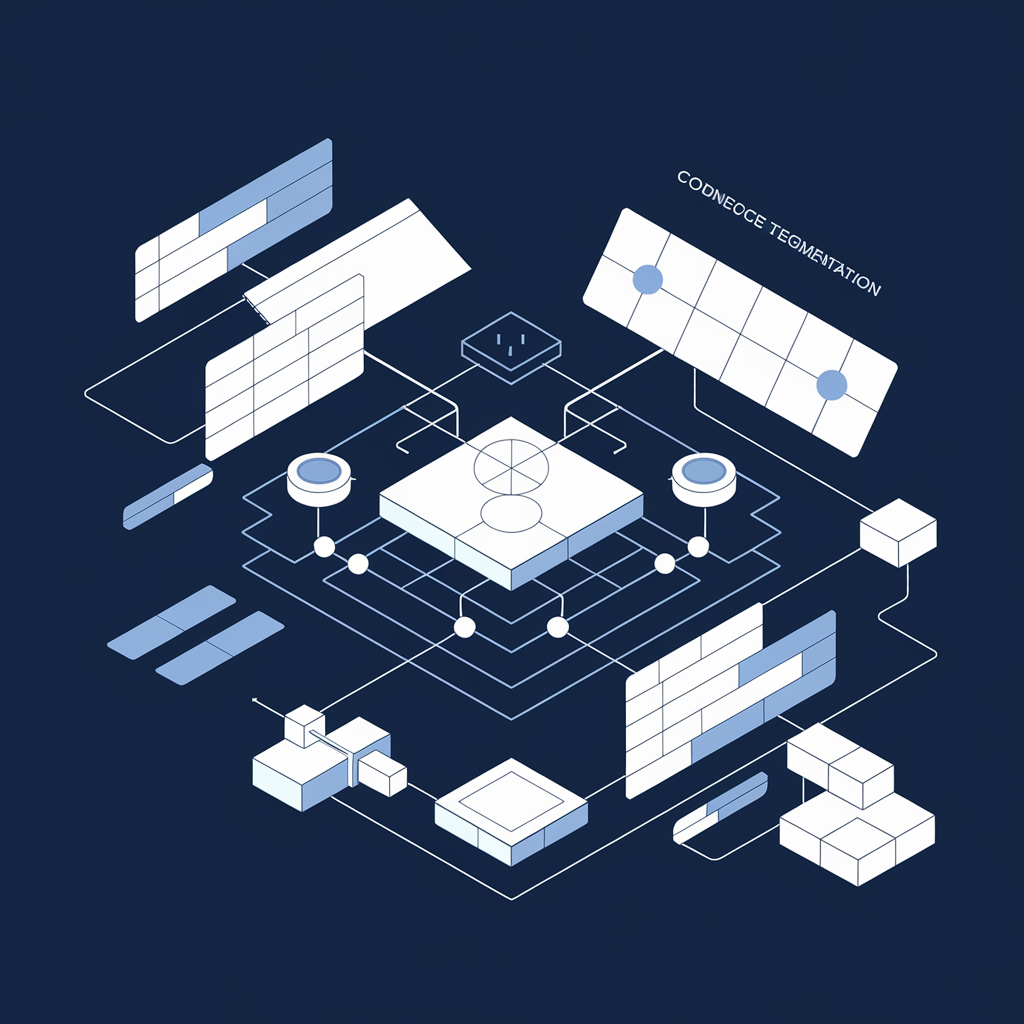 Audience builder illustration showing customer segmentation and targeting tools