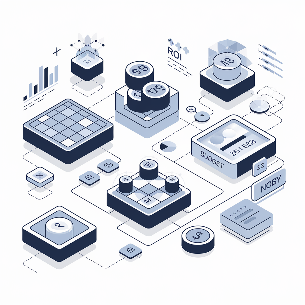 Spend control system illustration showing budget management and optimization tools