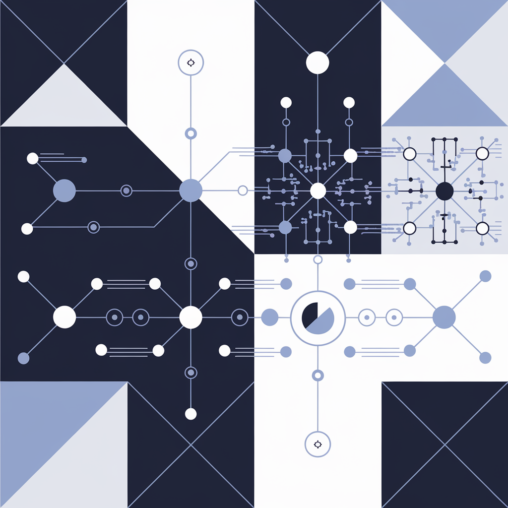 Vector illustration of geometric data visualization showing social media metrics