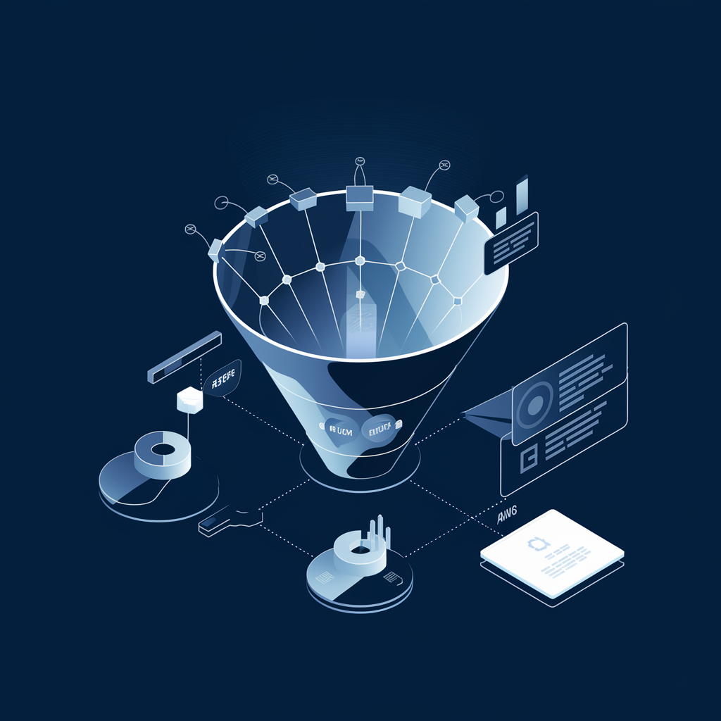 Conversion funnel visualization showing optimization strategy