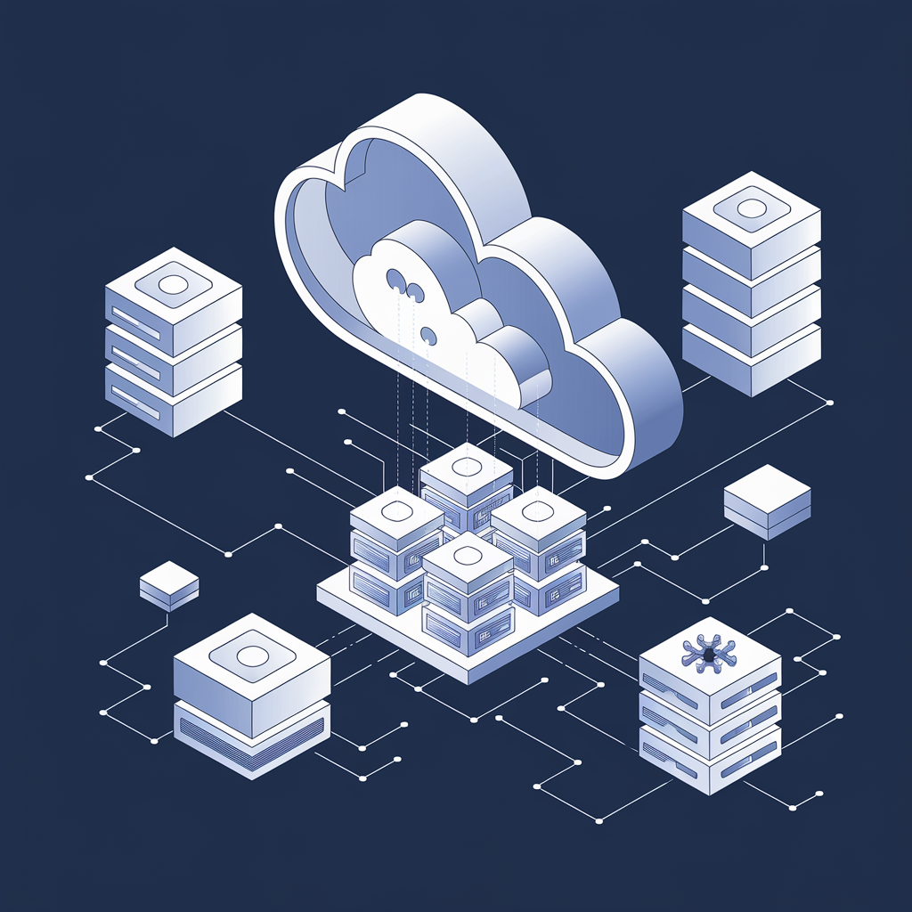 Dynamic cloud platform visualization demonstrating Web Leveling's scalable hosting solutions