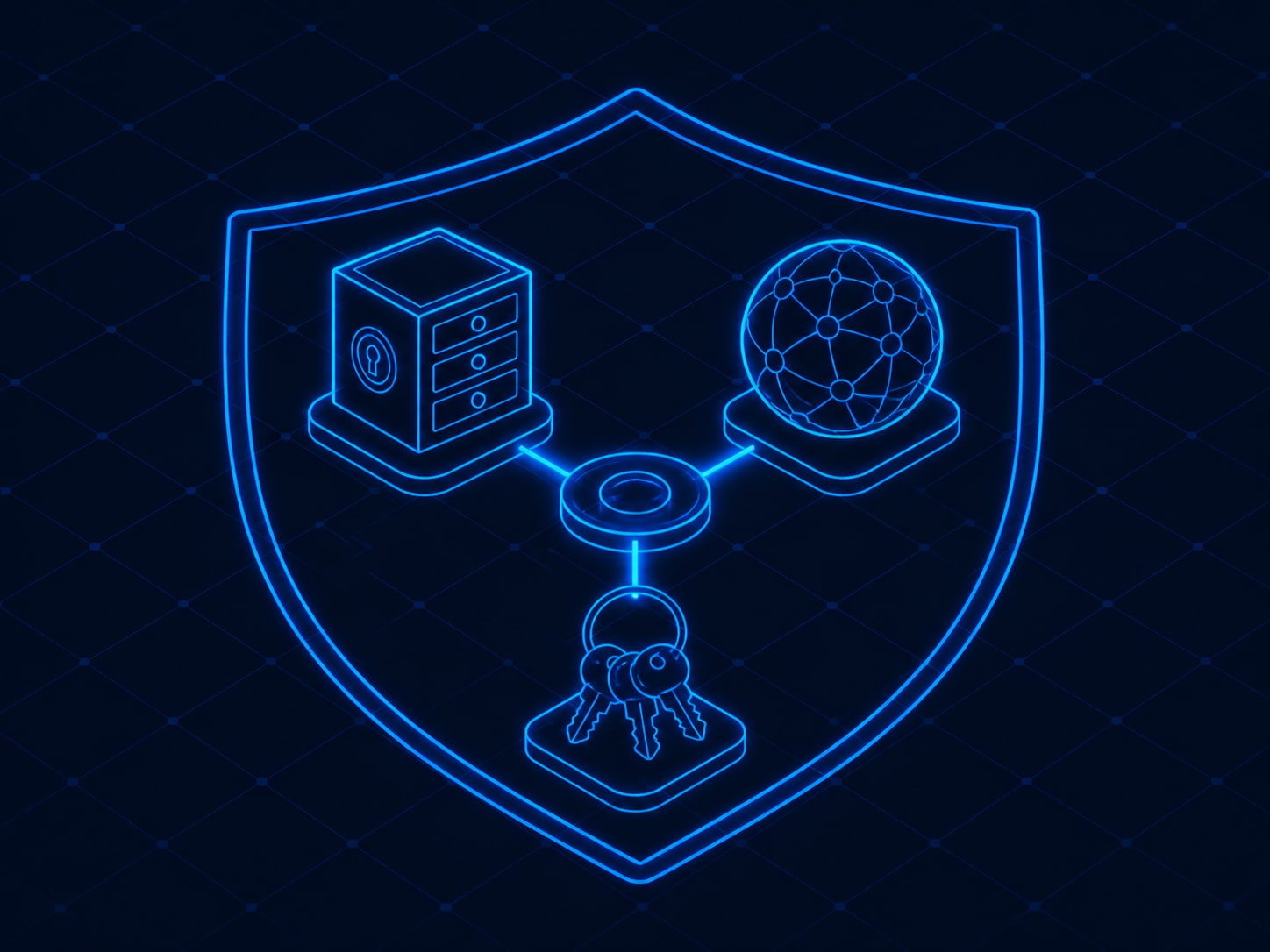 Ownership drawn plainly: the accounts, the domain and the keys, all in your name.