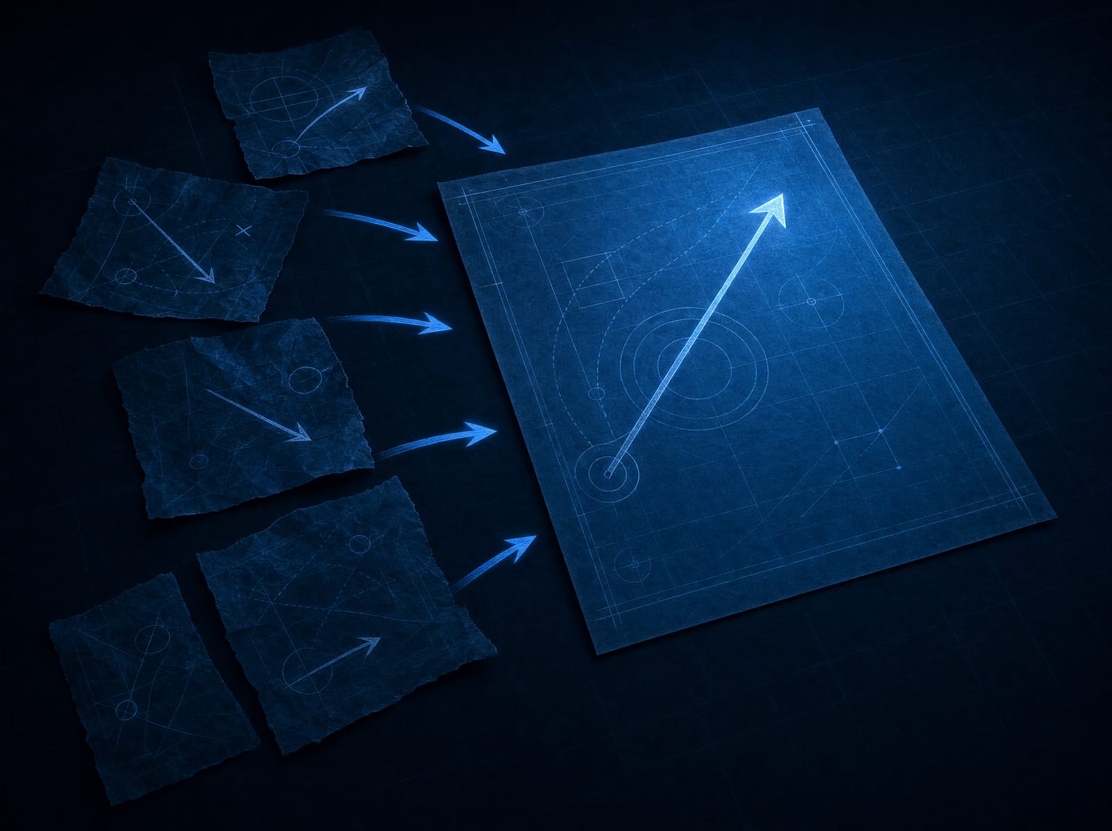 A single written plan where five scattered tactics used to be, everything pointing the same way.