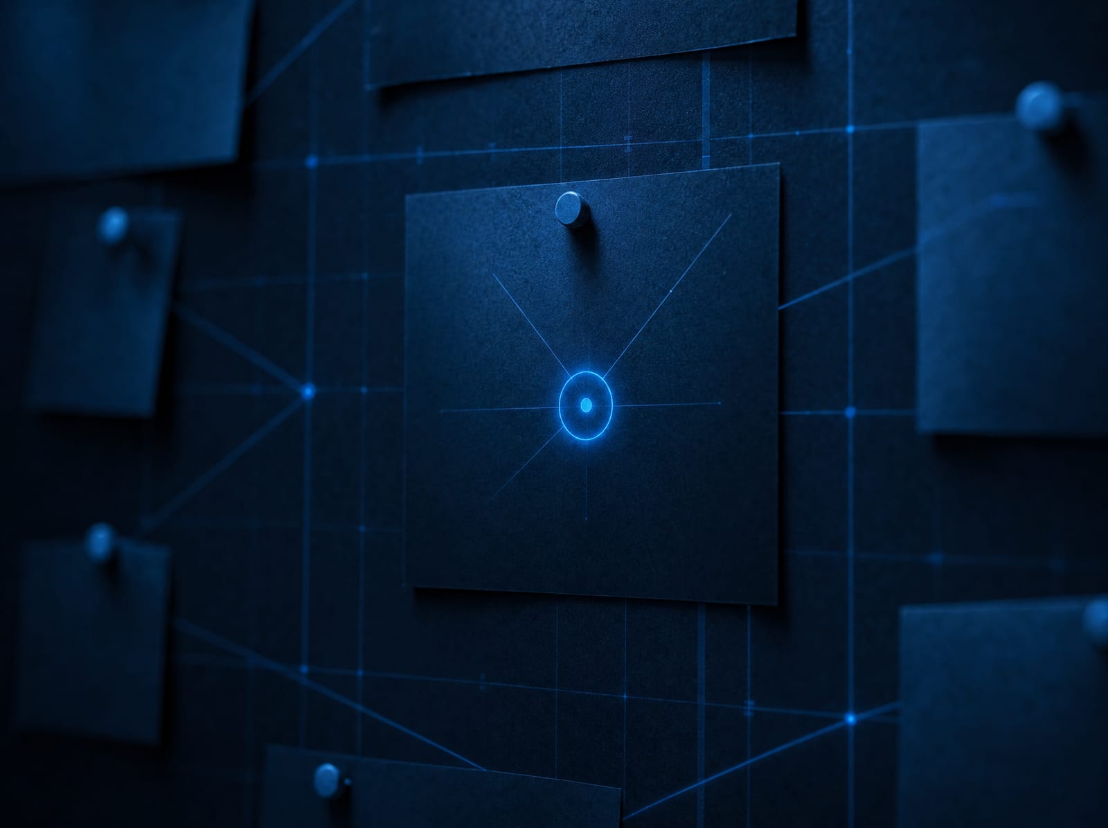 A short script pinned to a board with a single point circled, the rest trimmed away.