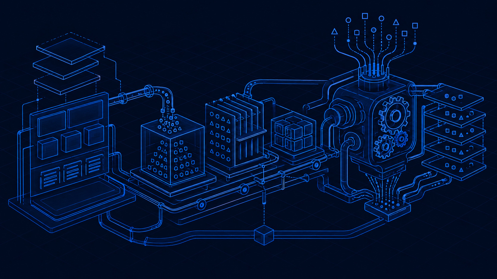 A custom Silicon Valley site and the search work behind it, drawn as one machine rather than two.