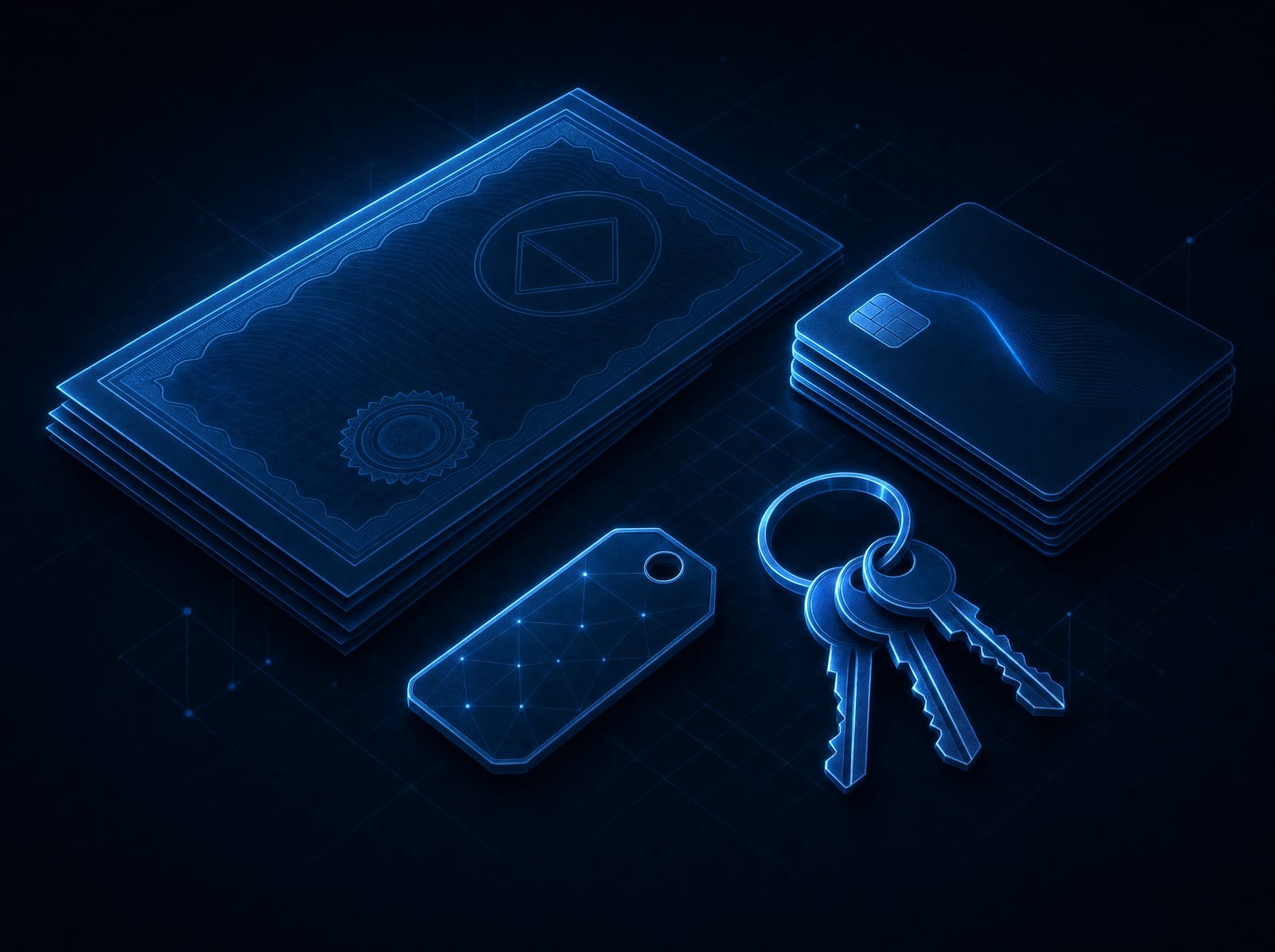 Ownership drawn plainly: the accounts, the domain, and the keys, all in your name.
