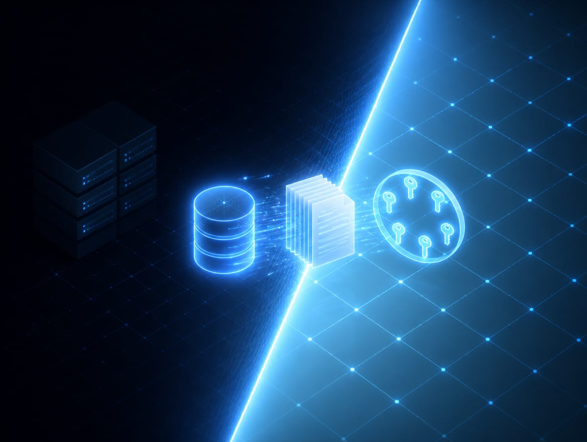 The documents, the database, and the accounts passing into the owner's hands, nothing held back on the vendor's side.