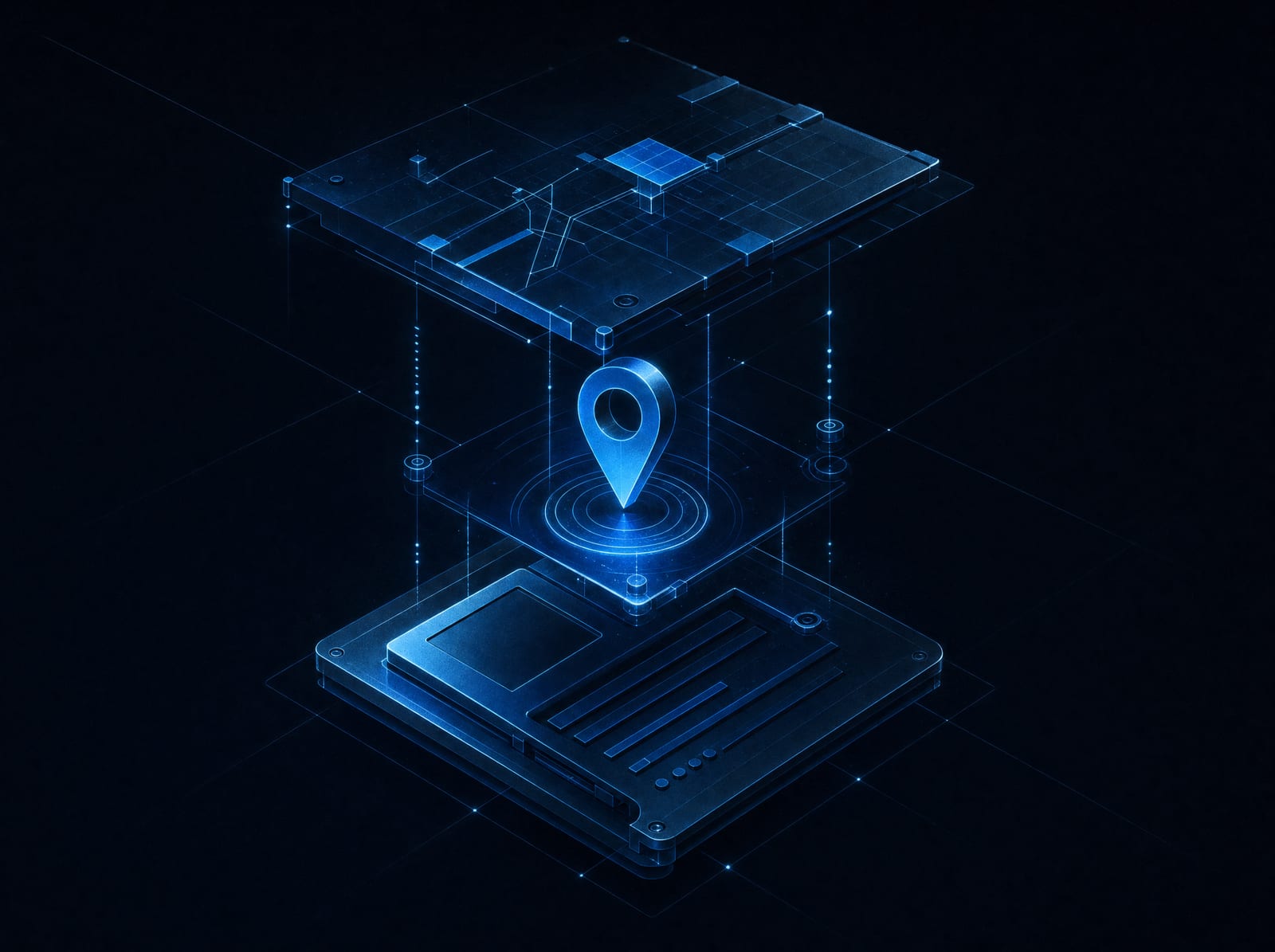The site, the local search work, and the Google profile drawn as three parts of one machine.