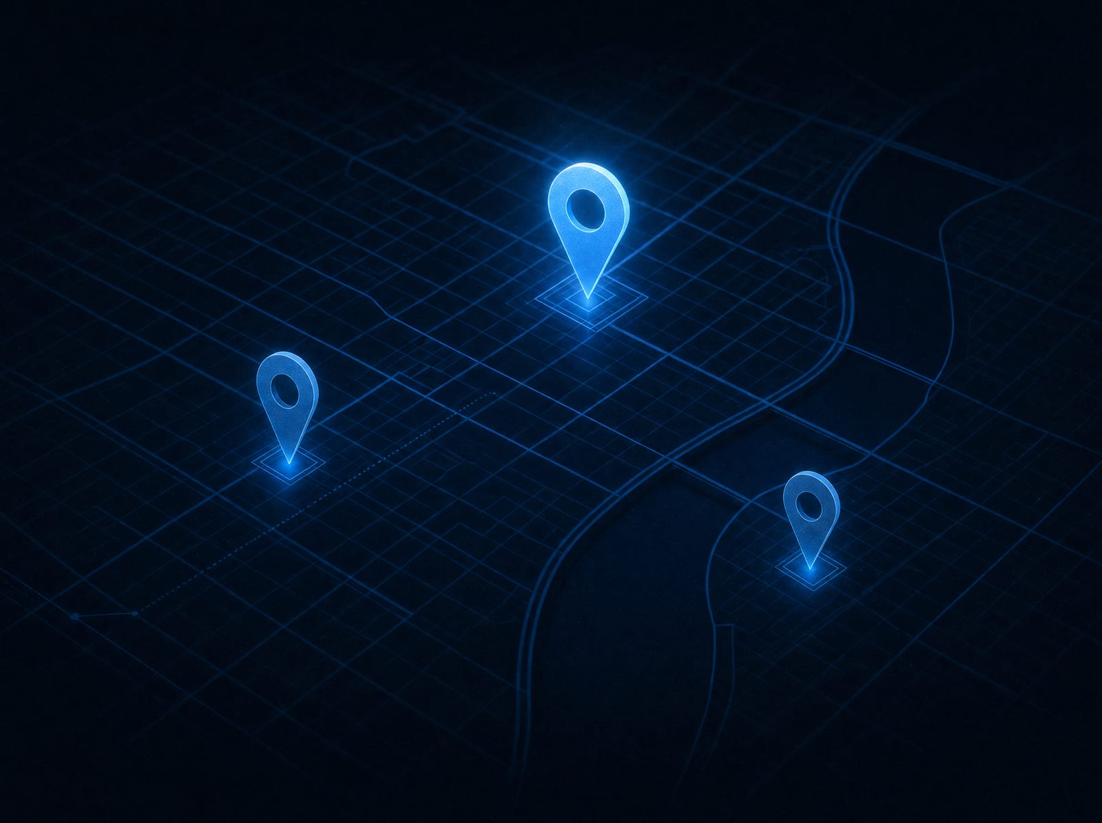 The local map pack, drawn as the visitor sees it: three businesses, one decision.