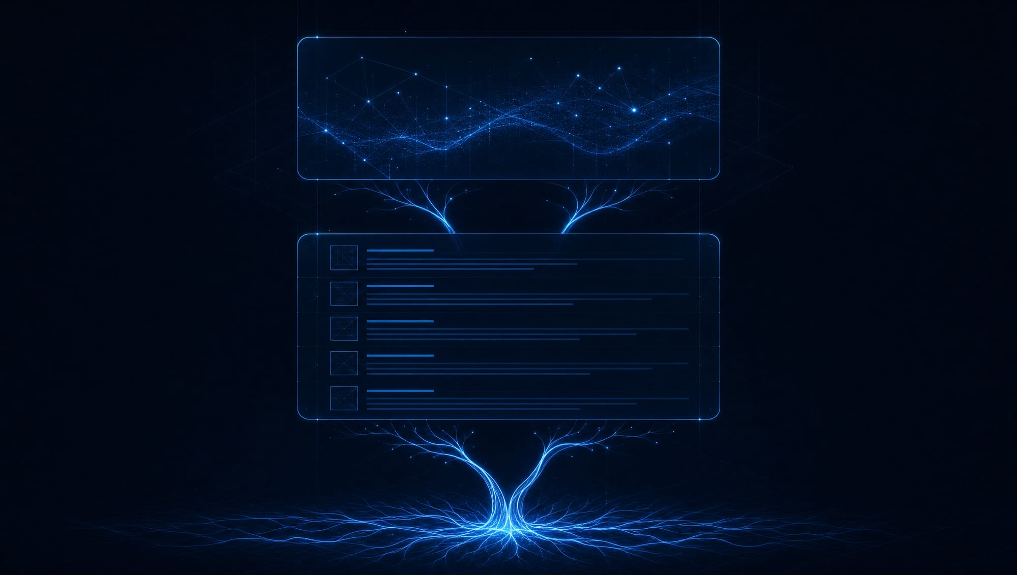 The results page and the AI answer above it, fed by the same roots.