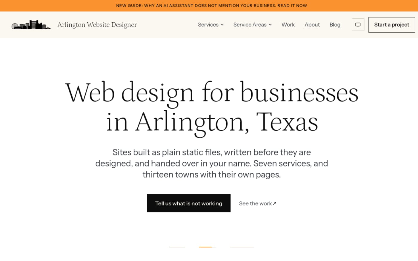 The Arlington Website Designer website we built