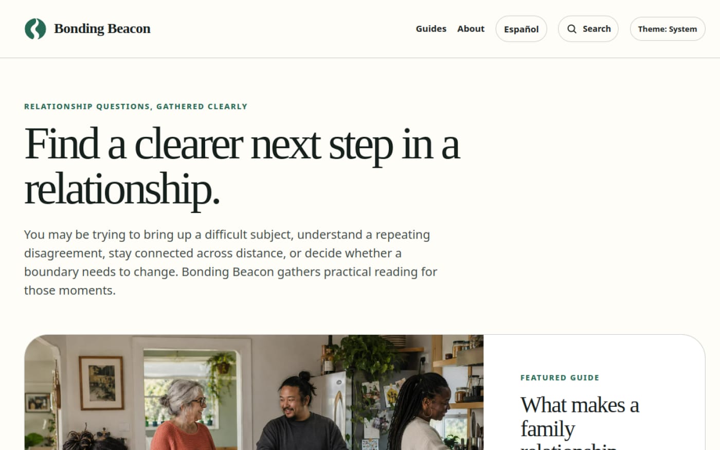 The Bonding Beacon website we built