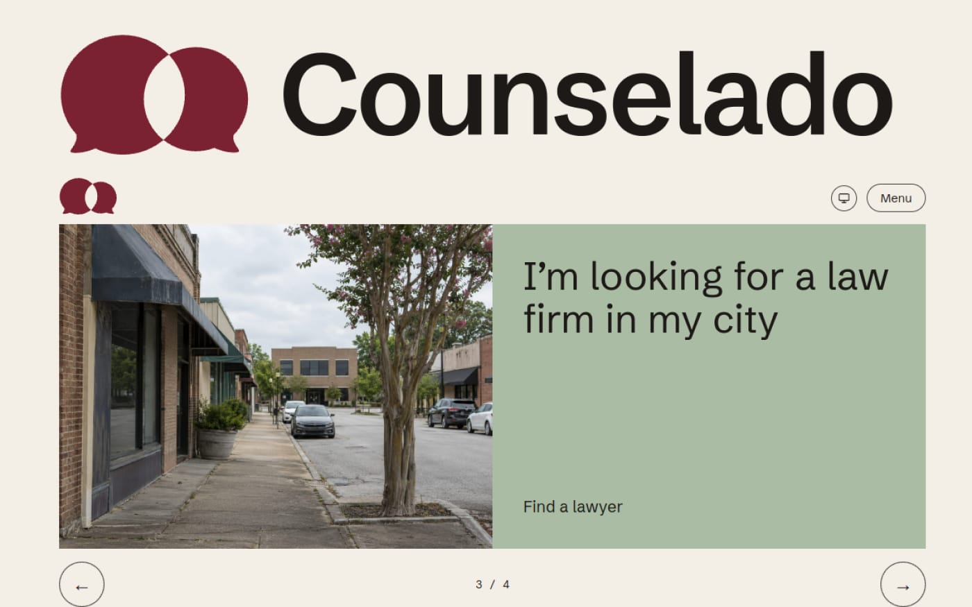 The Counselado website we built