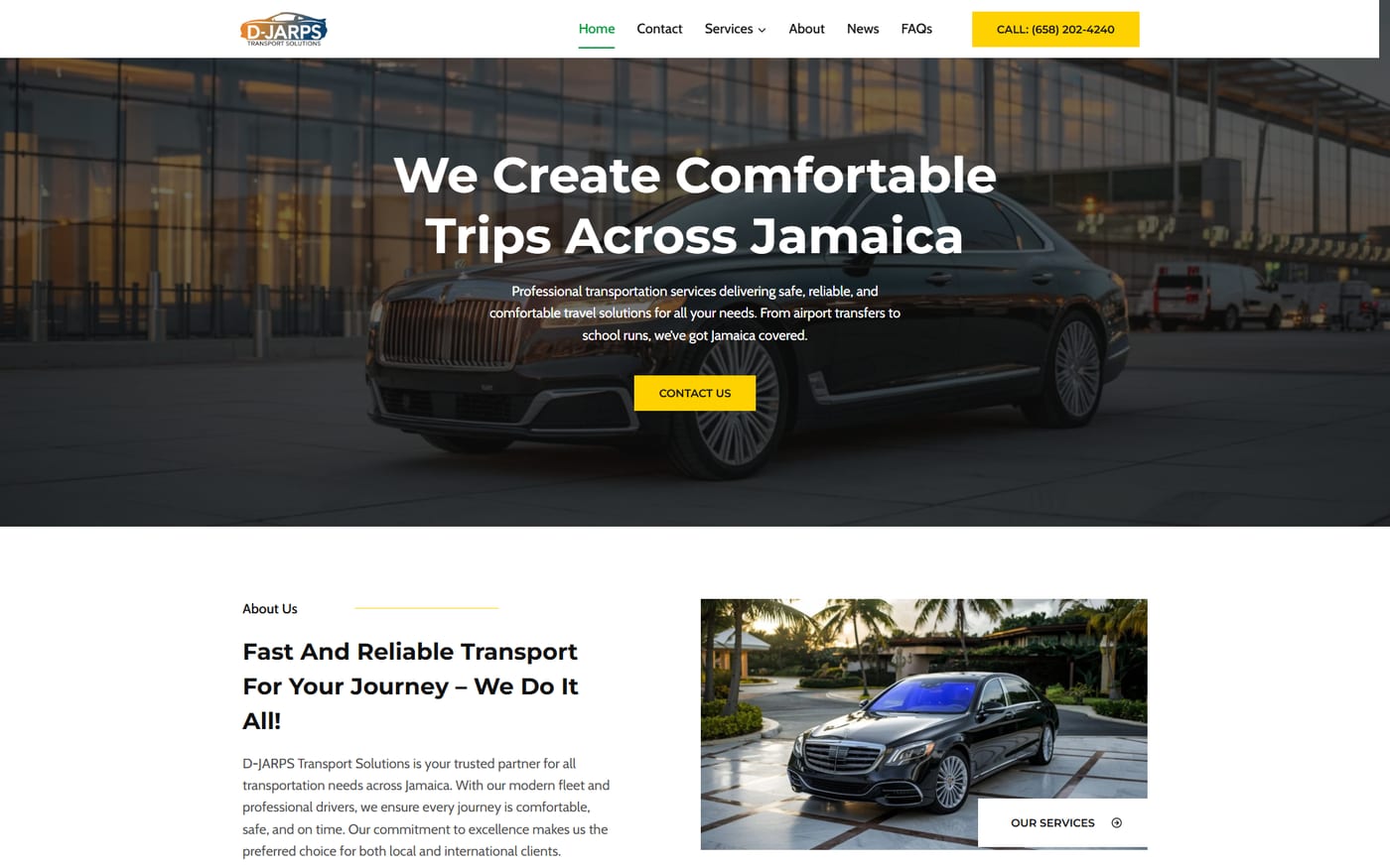 Djarps Transport Solutions website built by Web Leveling
