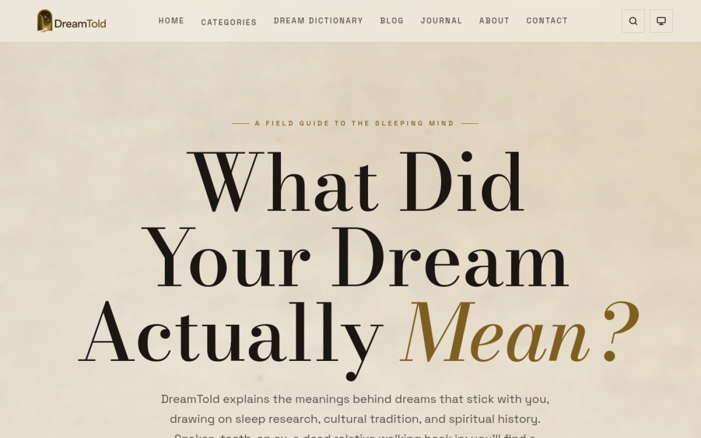 Dream Told website built by Web Leveling