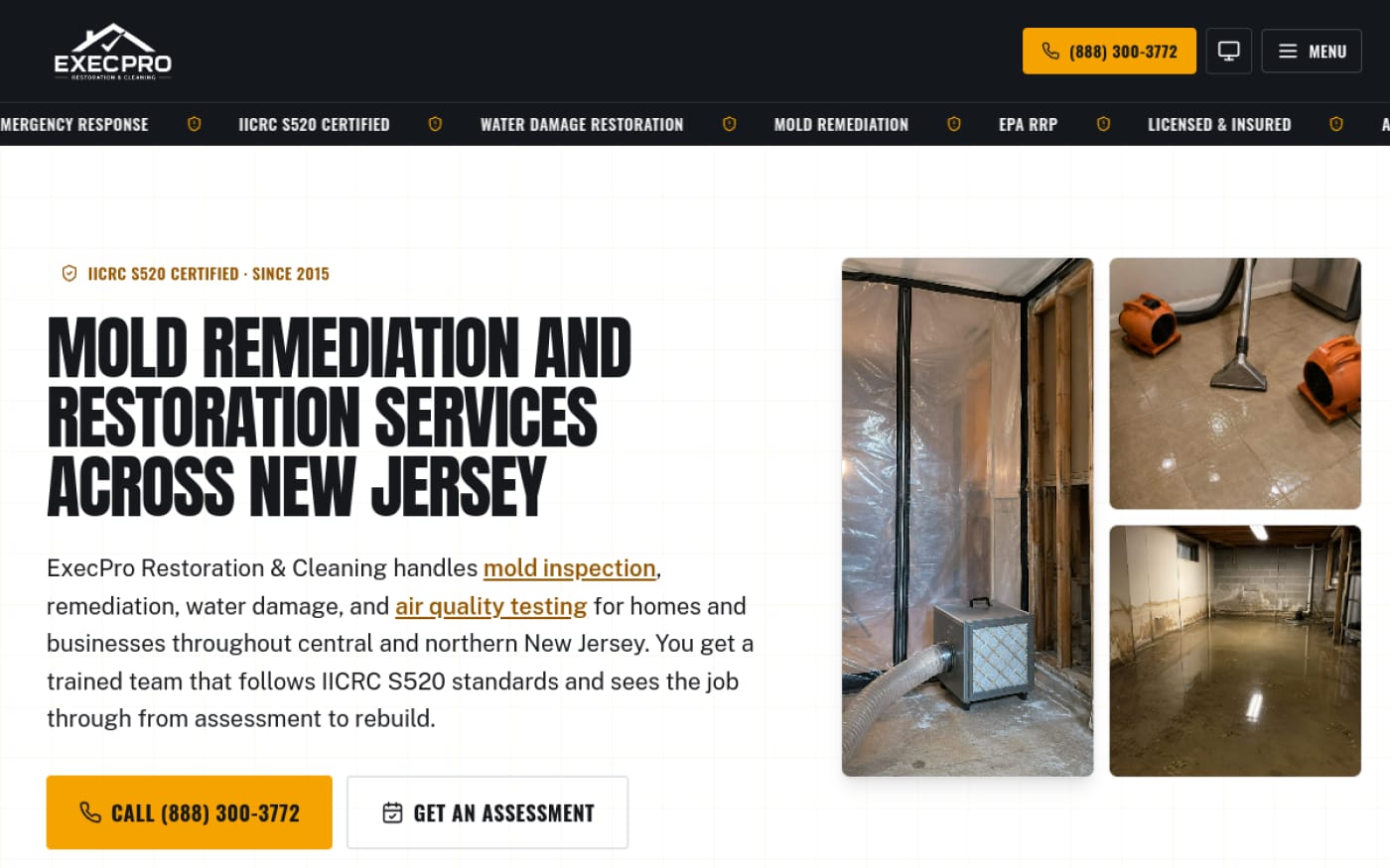 ExecPro Restoration & Cleaning website built by Web Leveling