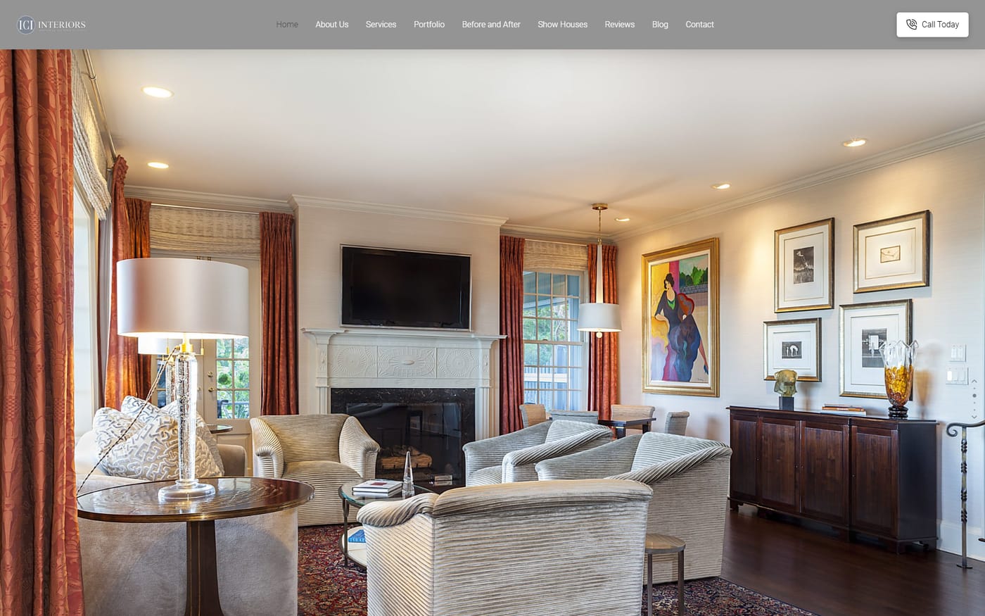ICI Interiors website built by Web Leveling