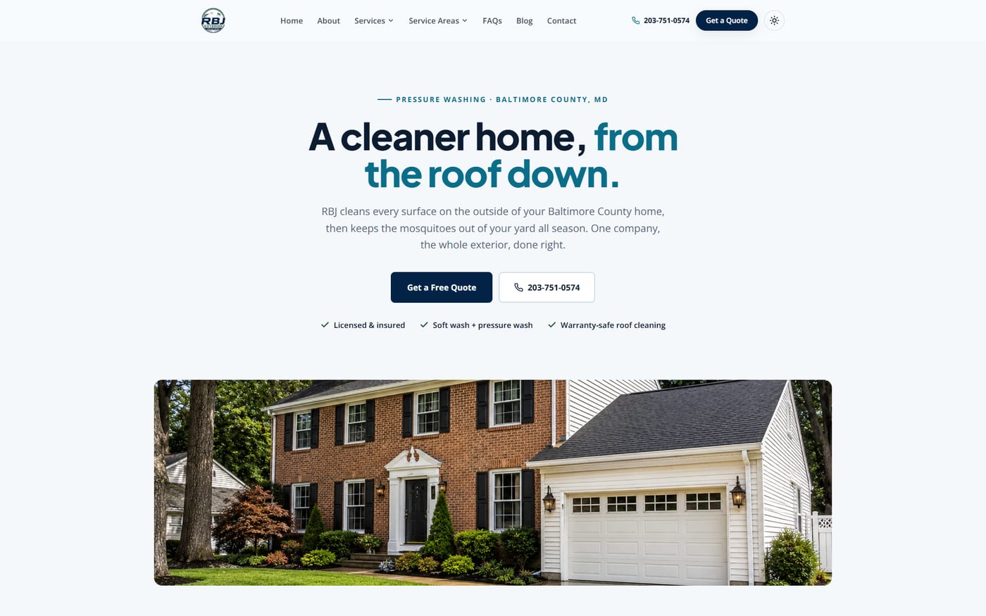 RBJ Exterior Solutions website built by Web Leveling