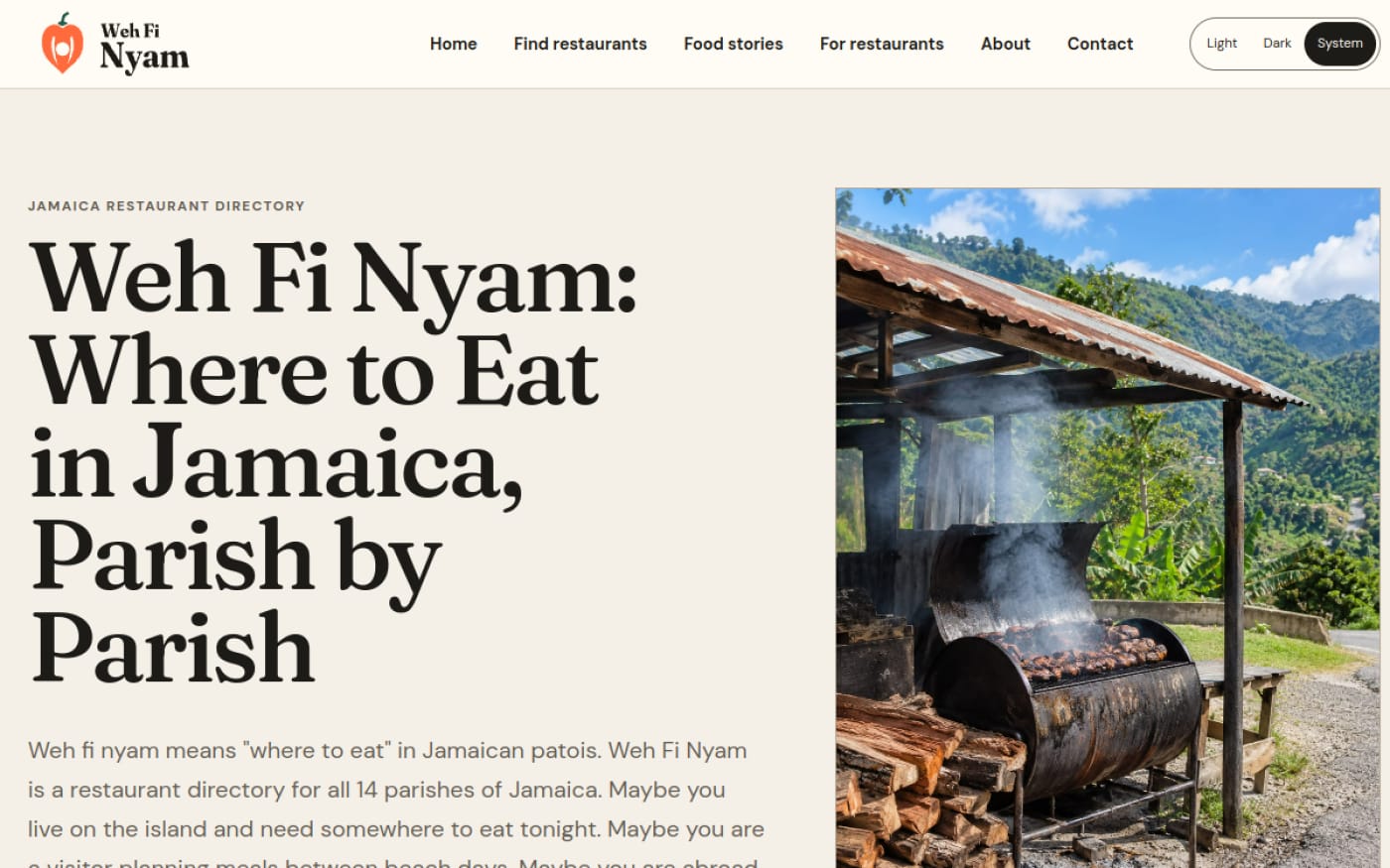 The Weh Fi Nyam website built by Web Leveling