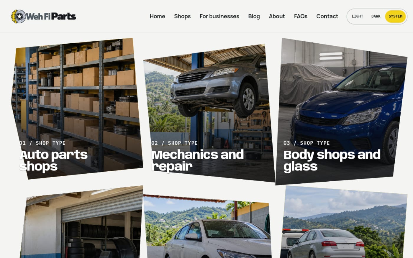 The Weh Fi Parts website we built