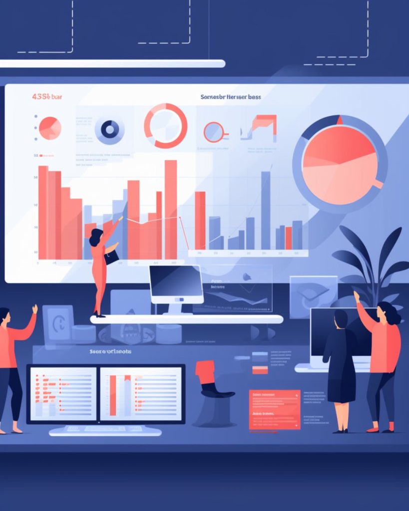 Flat scene of a target board with Facebook user demographics.