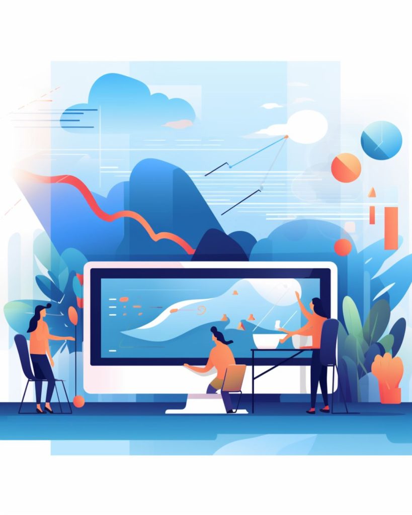 Flat illustration showcasing the essence of web design tailored for the Connecticut market.